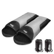Camping Envelope Sleeping Bag Double Grey Black