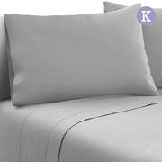 4 Piece Microfibre Sheet Set King – Grey