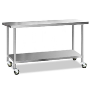 Durable 1829x610mm Stainless Steel Kitchen Bench with Wheels