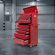 14 Drawer Tool Box Cabinet Chest Mechanic Garage Storage Trolley Red