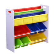 6 Bins Kids Toy Box Bookshelf Organiser Rack Drawer