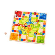 2 IN 1 WOODEN BOARD GAME - LUDO GAME, SNAKES AND LADDERS