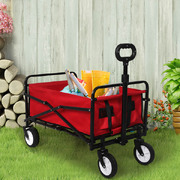  Garden Trolley Cart Foldable Picnic Wagon Outdoor Camping Trailer Red