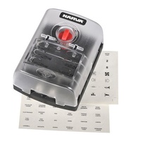NARVA FUSE BLOCK HOLDER BOX CARAVAN MARINE DUAL BATTERY VOLT 6 WAY 54446