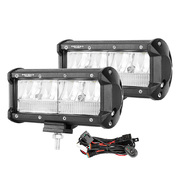 DEFEND 2x 7inch Cree LED Light Bar Spot Flood Work Driving Reverse Offroad