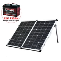 135AH AMP HOUR BATTERY AGM BONUS 12V 200W FOLDING SOLAR PANEL KIT