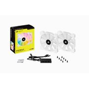 White Sp140 Rgb Elite, 140Mm Rgb Led Fan With Airguide, 68 Cfm, Dual Pack