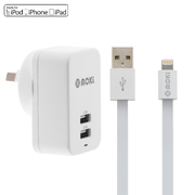 MOKI Lightning Syncharge Cable + Wall (Apple Licenced)