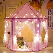 Princess Indoor Playhouse Toy Play Tent For Kids Toddlers With Mat Floor And Car