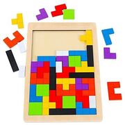 40 Pieces Wooden Blocks Puzzle Brain Teasers For Kids Montessori Model