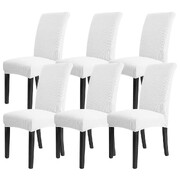 6Pcs Dining Chair Slipcovers/ Protective Covers (White)