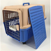 Blue Large Pet Carrier Cage With Tray & Wheel