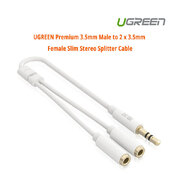 Premium 3.5Mm Male To 2 X 3.5Mm Female Slim Stereo Splitter Cable (10739)