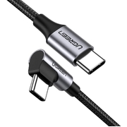 Usb-C To Angled Usb2.0-C Round Cable, 1M (Gray Black)