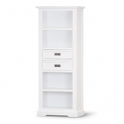 Coastal Dreams: A 4-Tier Solid Acacia Wood Bookshelf Bookcase in White