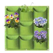 9 Pockets Wall Hanging Planter Grow Bag Garden Vegetable Flower Green