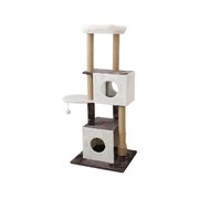 Deluxe Multi-Function Three-Level Dual Cat Scratching Tree 141cm
