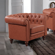 Luxurious 1 Seater Elegant sofa Brown