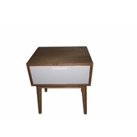 Annika Scandinavian Side Table with Drawer - White
