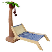 Wood Coconut Tree Lounge Chair Pet Bed & Scratching Post