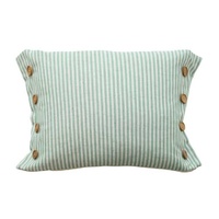 Button Stripe Green Cushion by MM Linen