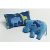 Animal Patch Novelty Hippo Shaped Cushion by Jiggle & Giggle