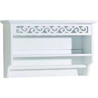 Lure Towel Rail with Shelf in WHITE