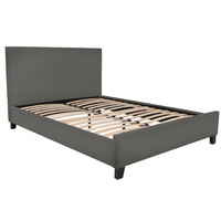 Debut Upholstered Queen Bed in Dark Grey