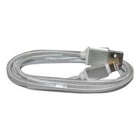 Coolsell (1.25 metre) iPhone Lightning Cable Single Pack in White and Silver/ No Logo
