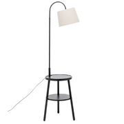 Tripod Floor Lamp Side Table With Shelf & Usb Charger