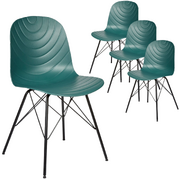 Set Of 4 Modern Republica Dining Chair - Dark Green