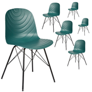 Set Of 6 Modern Republica Dining Chair - Dark Green