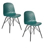 Set Of 2 Modern Republica Dining Chair - Dark Green