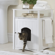 2 Cat Litter Cabinet White