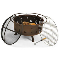 Stars & Moon Fire Pit-Camp Fire- Outdoor Fire BBQ Grill - 2 in 1 Fire Pit- 75cm