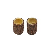 2 Wooden Natural Egg Cup