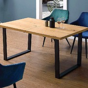 Square-Shaped Table Bench Desk Legs Retro Industrial - Black