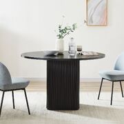 4 Seater Black Column Dining Table