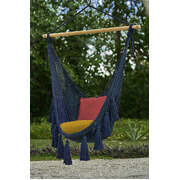 Deluxe Extra Large Mexican Hammock Chair In Outdoor Cotton Colour Blue