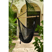 Extra Large Outdoor Cotton Mexican Hammock Chair In Black Colour