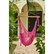 Extra Large Outdoor Cotton Mexican Hammock Chair In Mexican Pink Colour
