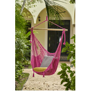 Extra Large Outdoor Cotton Mexican Hammock Chair In Mexican Pink Colour