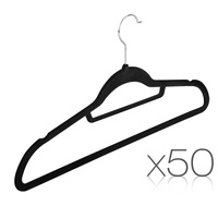 Set of 50 Velvet Hangers with Tie Bar