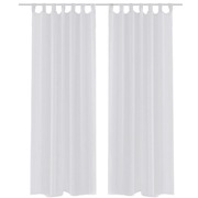 White Sheer Curtain--2  pcs