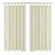 2 pcs Micro-Satin Curtains with Loops ( Cream ) 