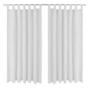 2 pcs White Micro-Satin Curtains with Loops   
