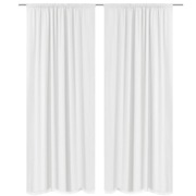 2 pcs White Energy-saving Blackout Curtains Double Layer   