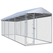Outdoor Dog Kennel with Roof