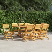 8-Piece Teak Wood Folding Garden Chair