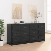 Contemporary 2 Pcs of Black Engineered Wood Sideboards